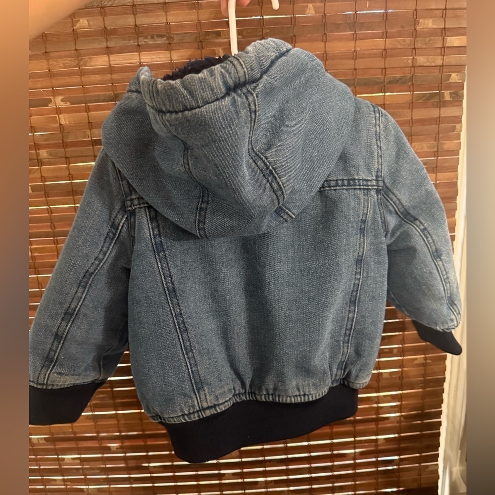 Urban Republic Sherpa Lined Denim Jacket 3T • Medium Wash Hooded Coat - Picture 2 of 5